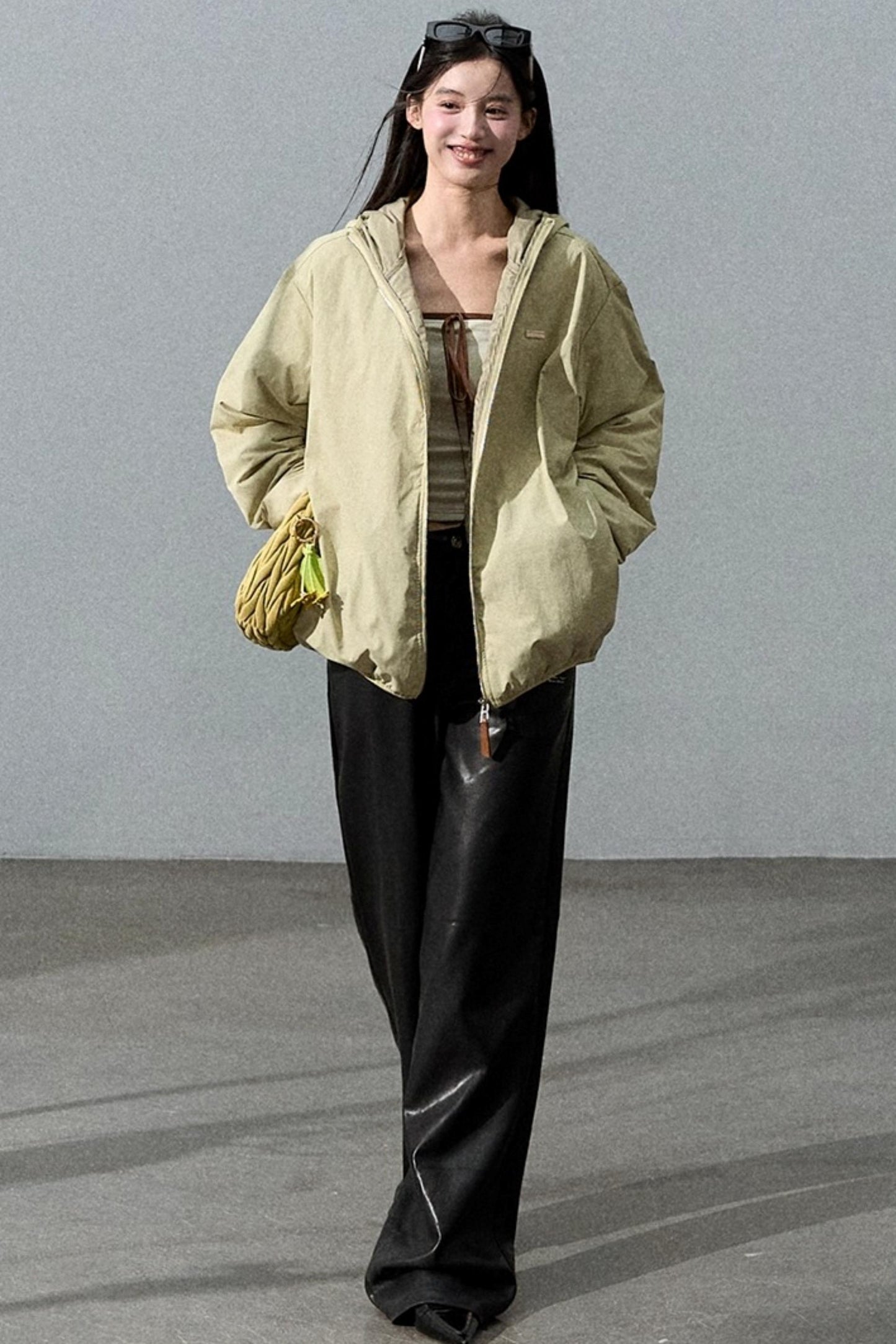 Romantic Retro Wide-leg PU Leather Pants