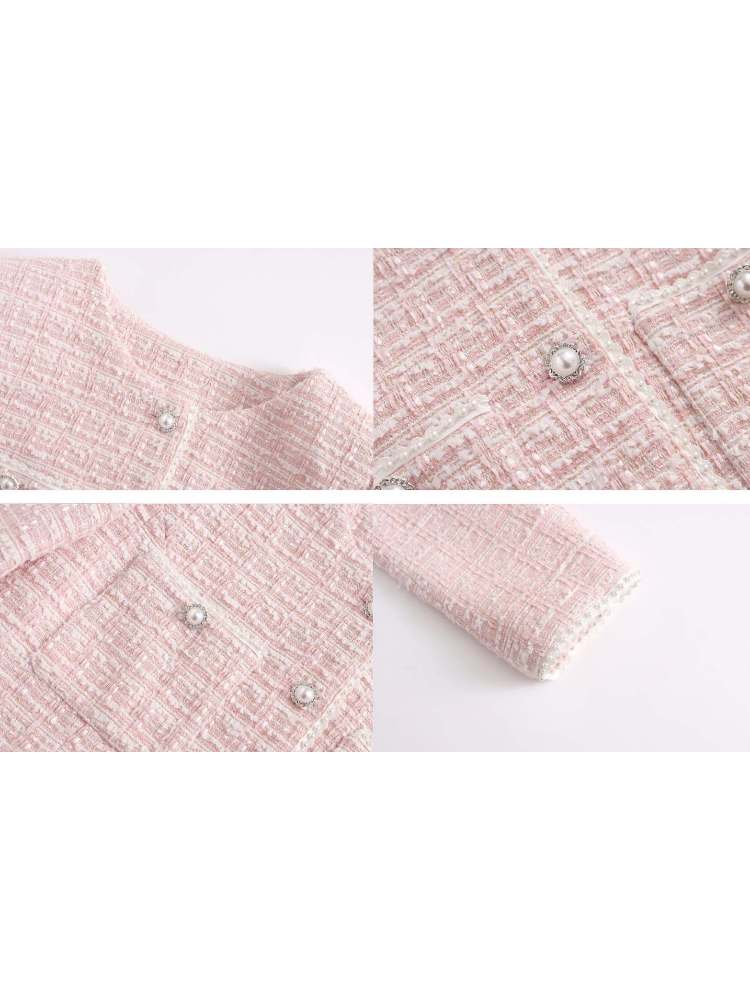 Girly Lame Pearl Bijoux Short Jacket