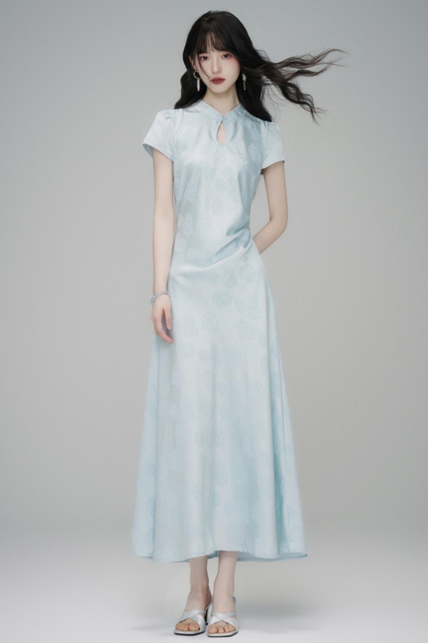 Chic Jacquard Summer Cheongsam Dress