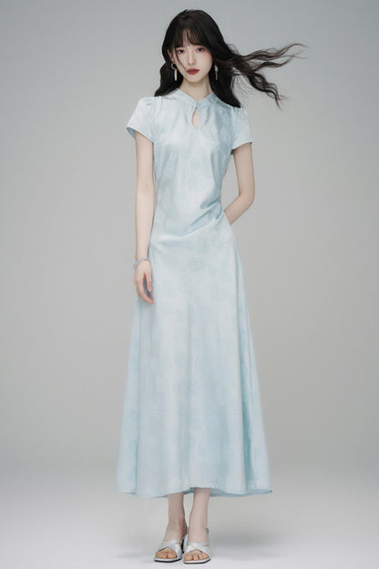 Chic Jacquard Summer Cheongsam Dress