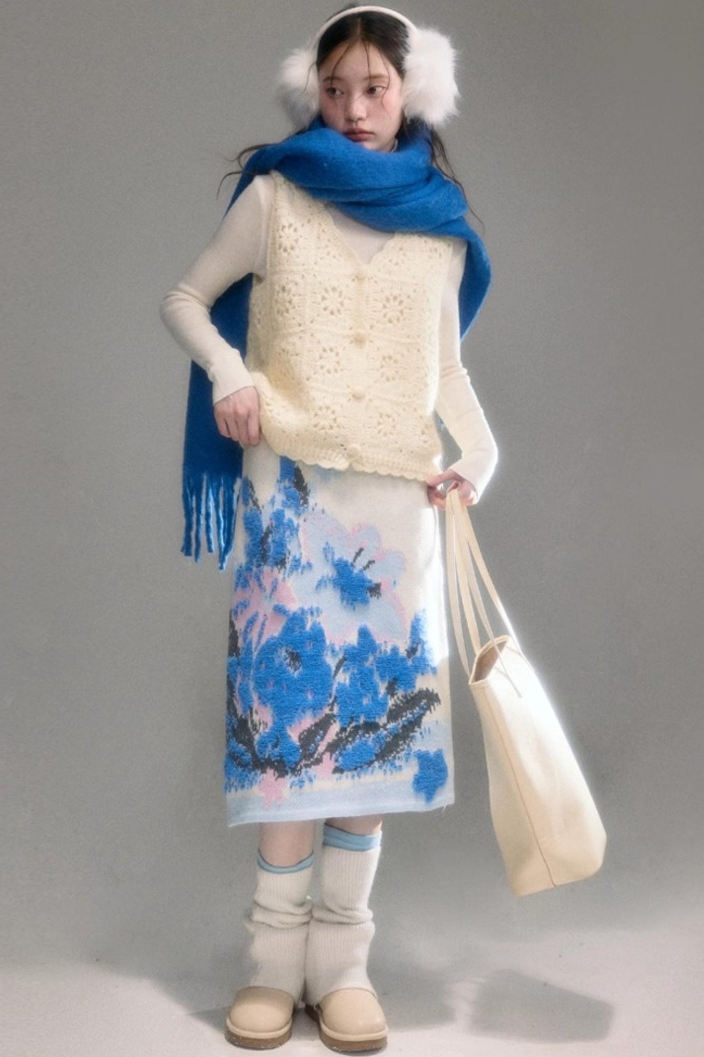 Oil Painting Jacquard Wool Sweater Set-Up