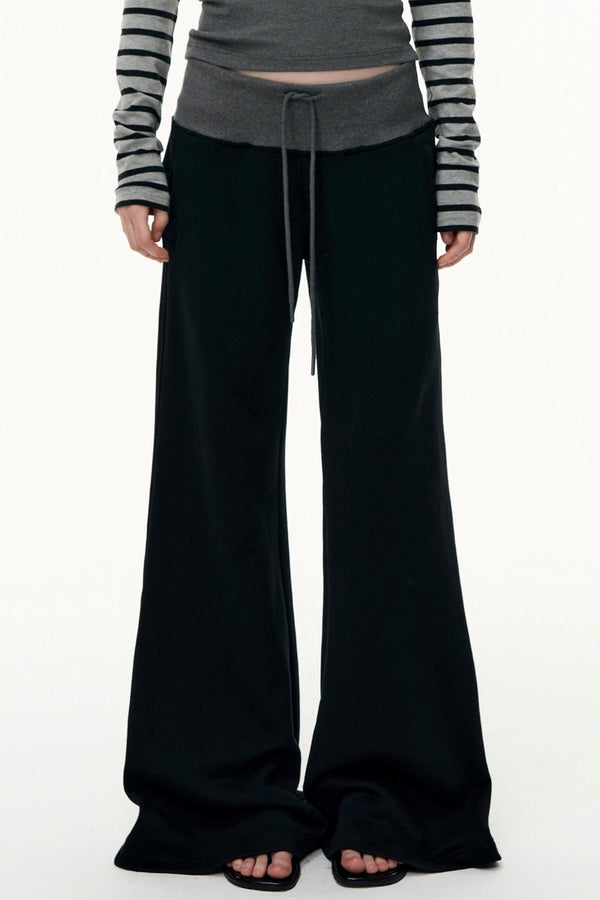 Flared Cotton Wide-Waisted Sweatpants