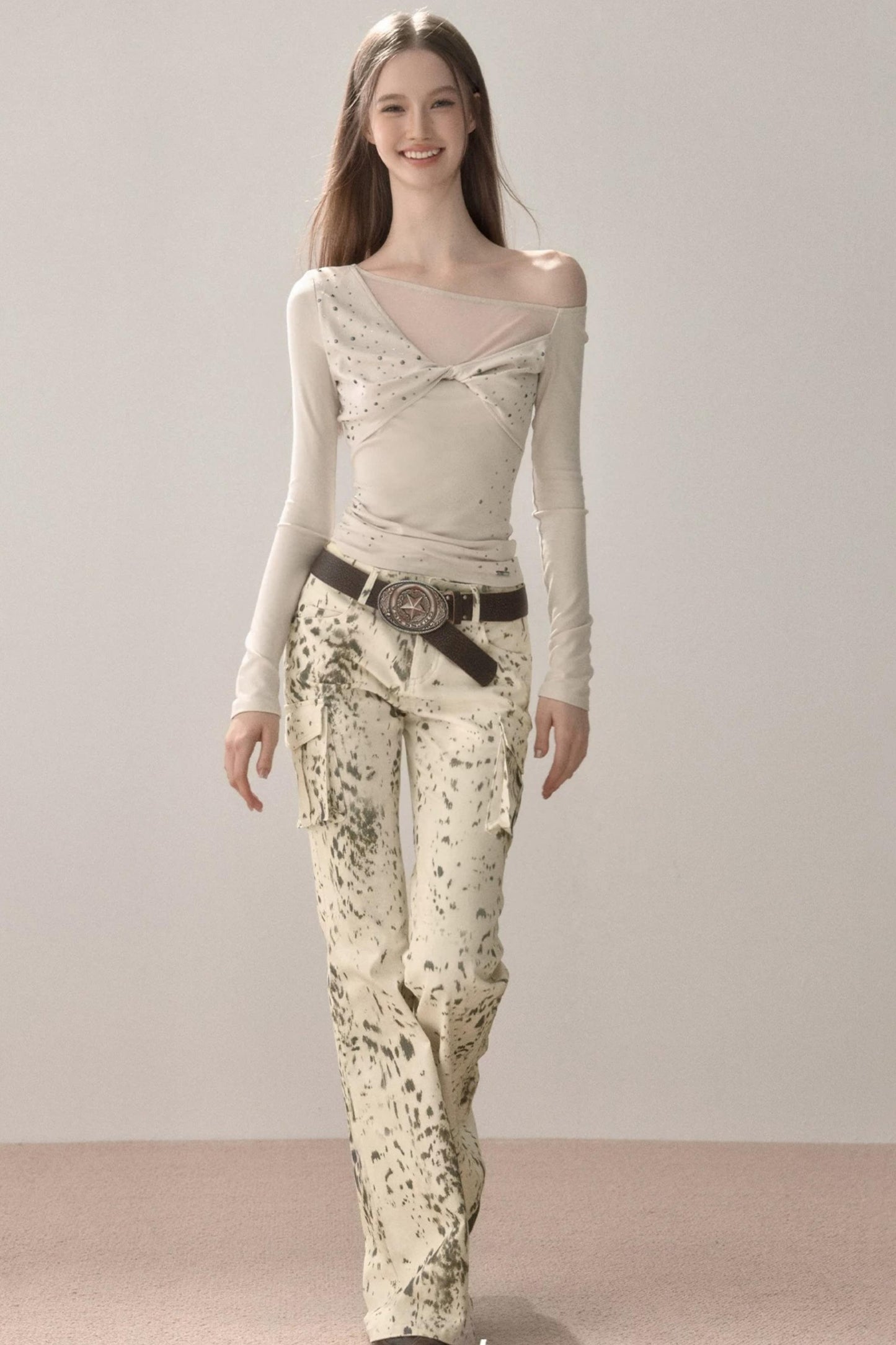 Retro Splash-Ink Flared Pants