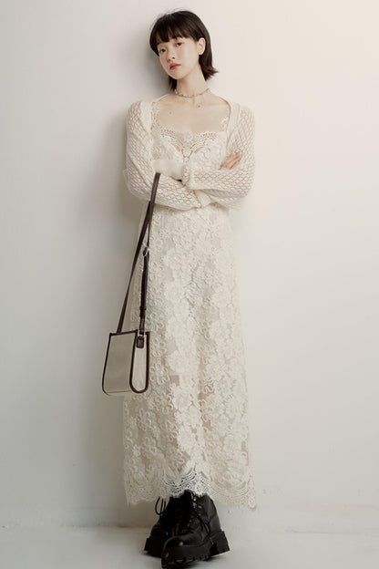 Cream Jacquard Cardigan