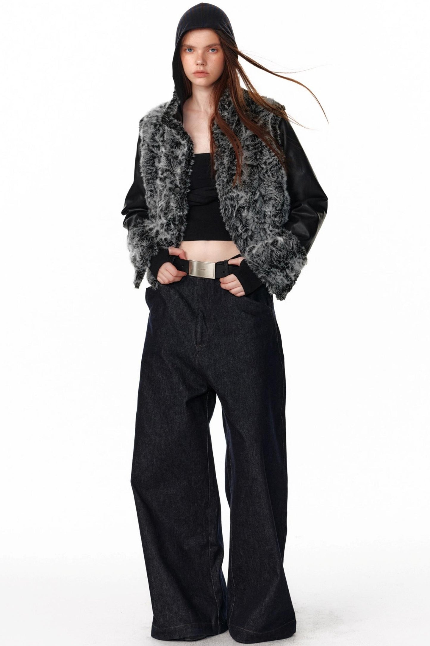 Vintage Wide Leg Denim Trousers