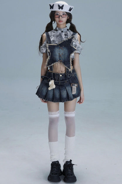 Denim Bib Culottes Set-Up