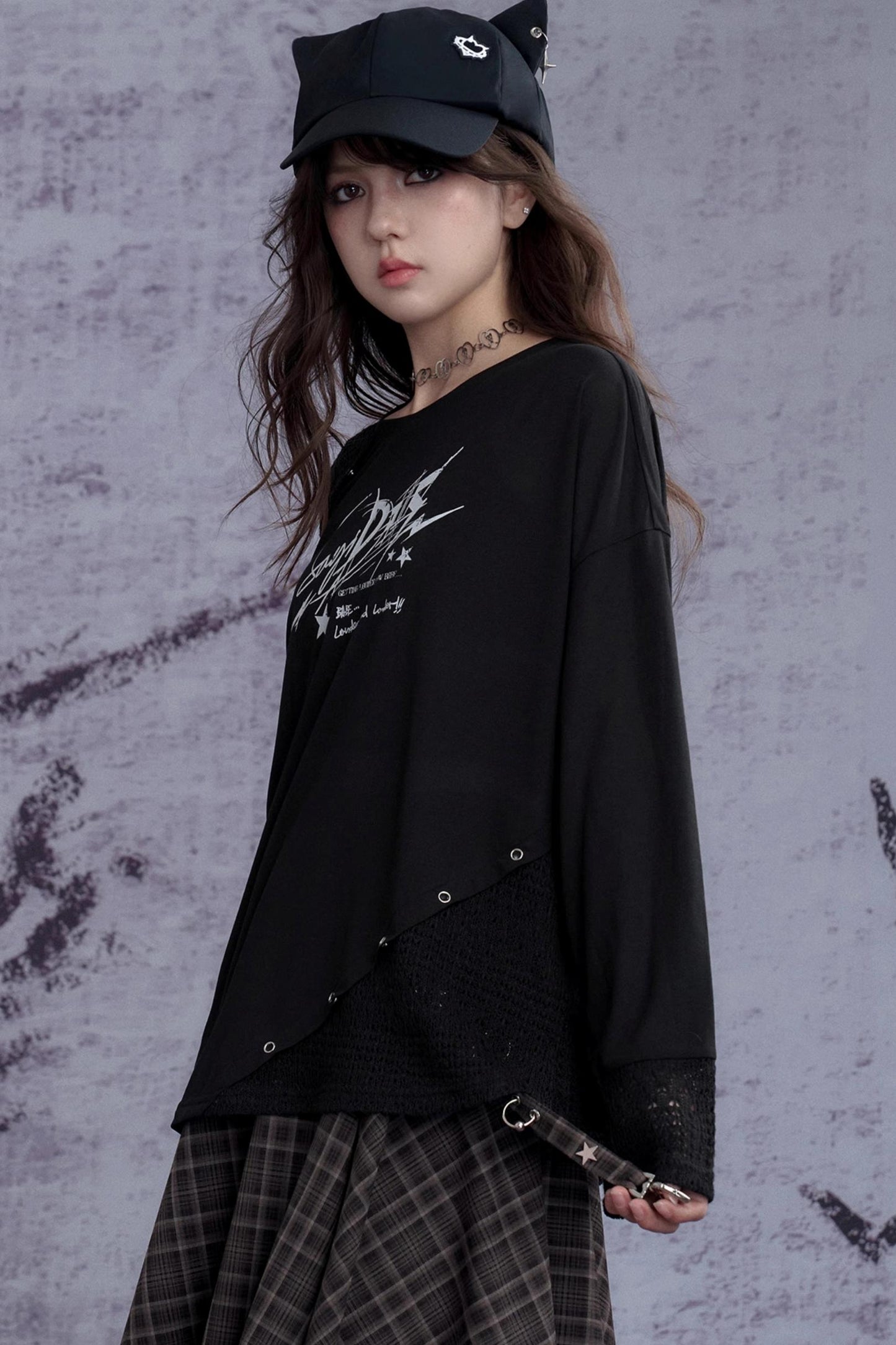 Girls Patchwork Knitted T-shirt