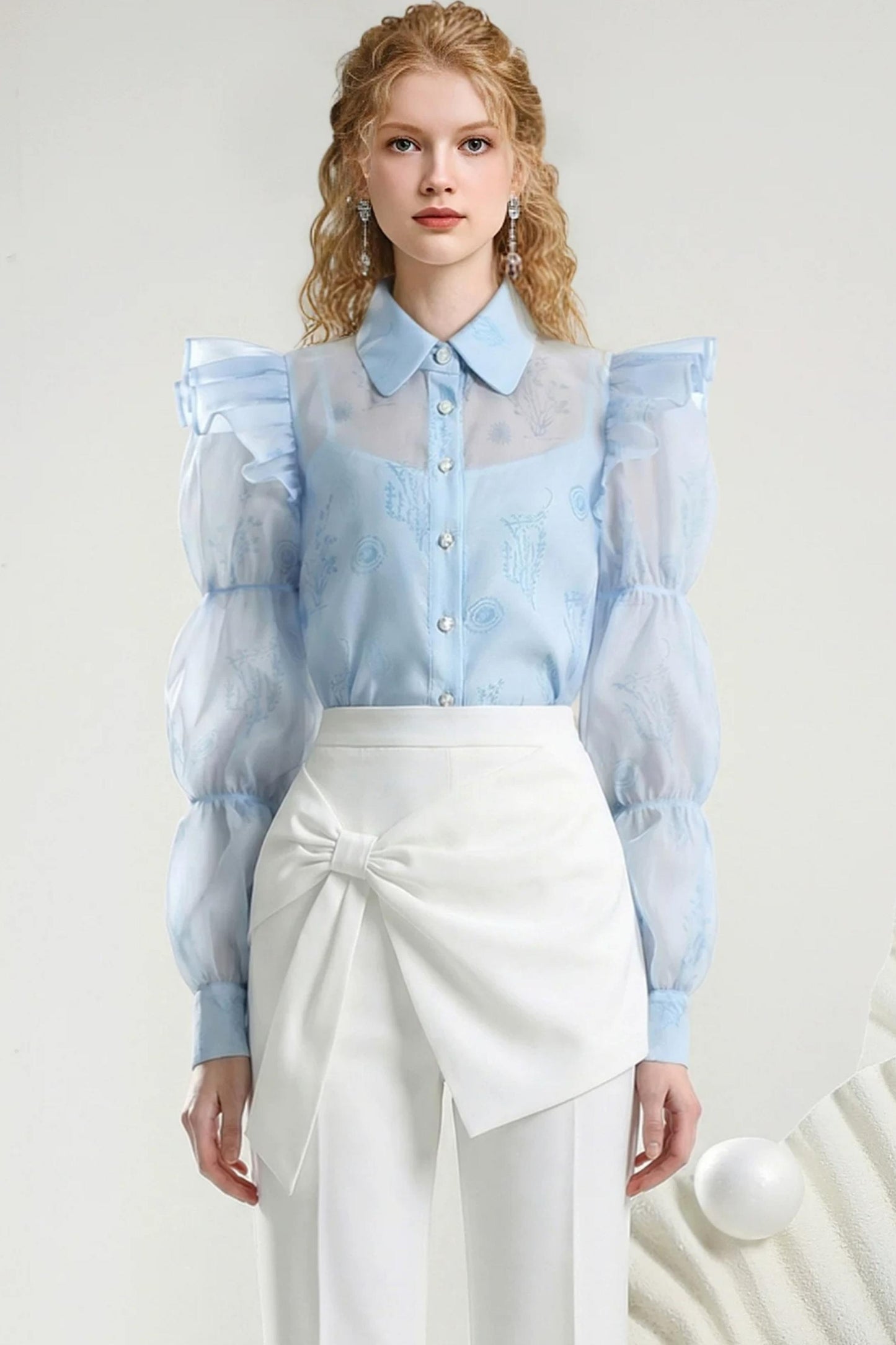 Cloud Romance Puff Sleeve Shirt Set-Up