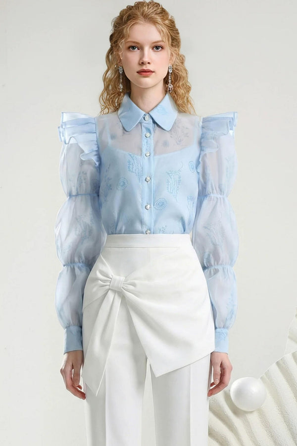 Cloud Romance Puff Sleeve Shirt Set-Up