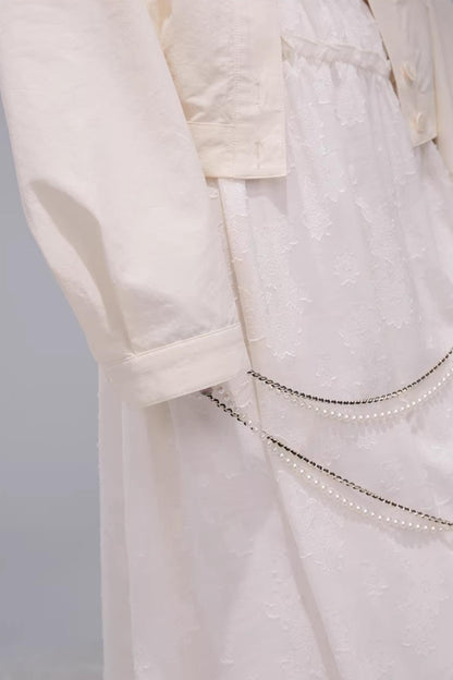 Apricot Jacquard Lace Dress