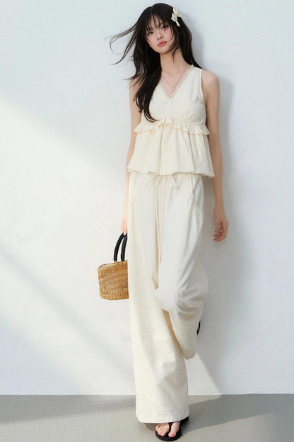 Lace Camisole Floral Pants