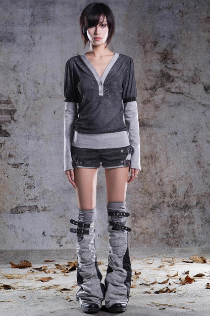 Punk Retro Low-Rise Shorts Set-Up