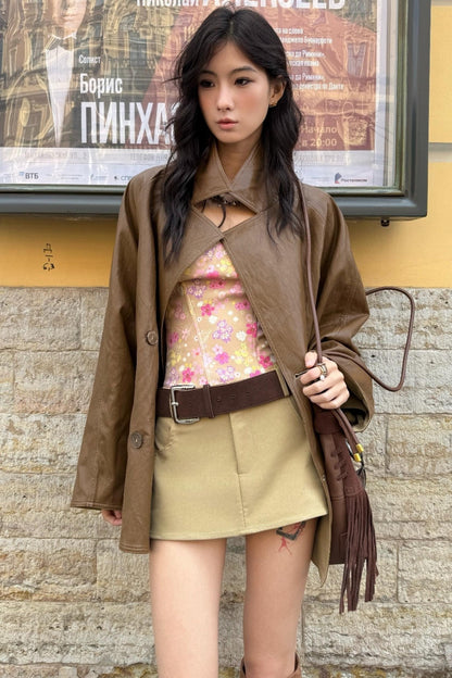 Vintage Lily Silhouette Reversible Trench Coat Set-Up