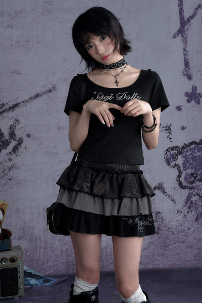 Black Graffiti Skirt