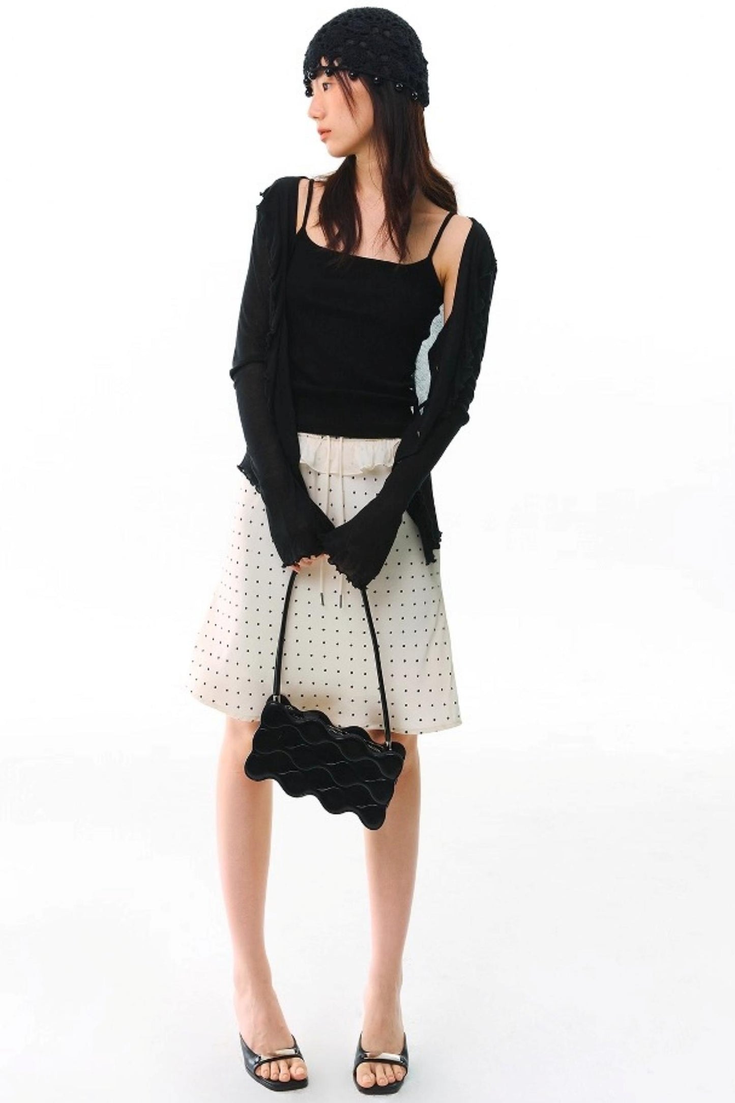 Soft Silhouette Bell Sleeve Knit Cardigan