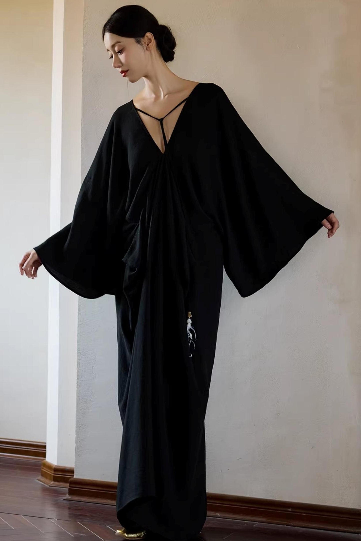 Black Ethereal Batwing Dress