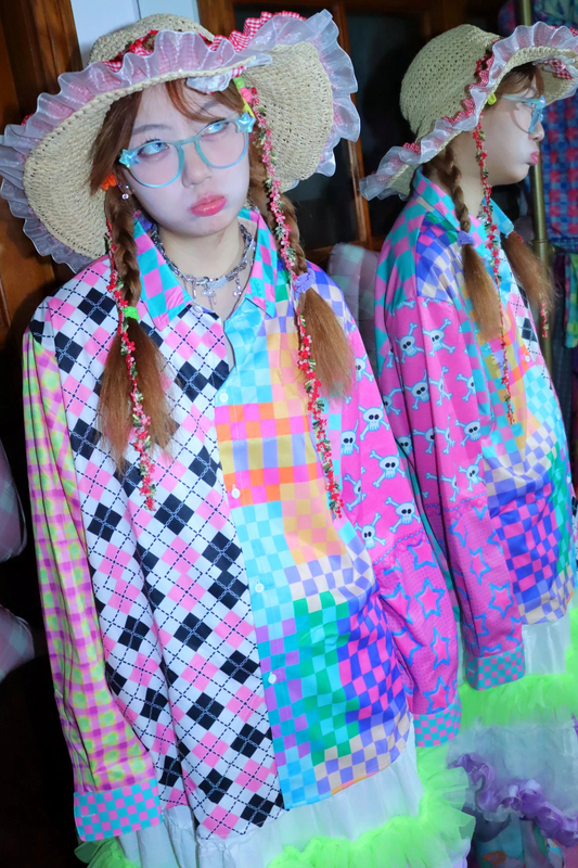 Colorful Patchwork Harajuku Blouse