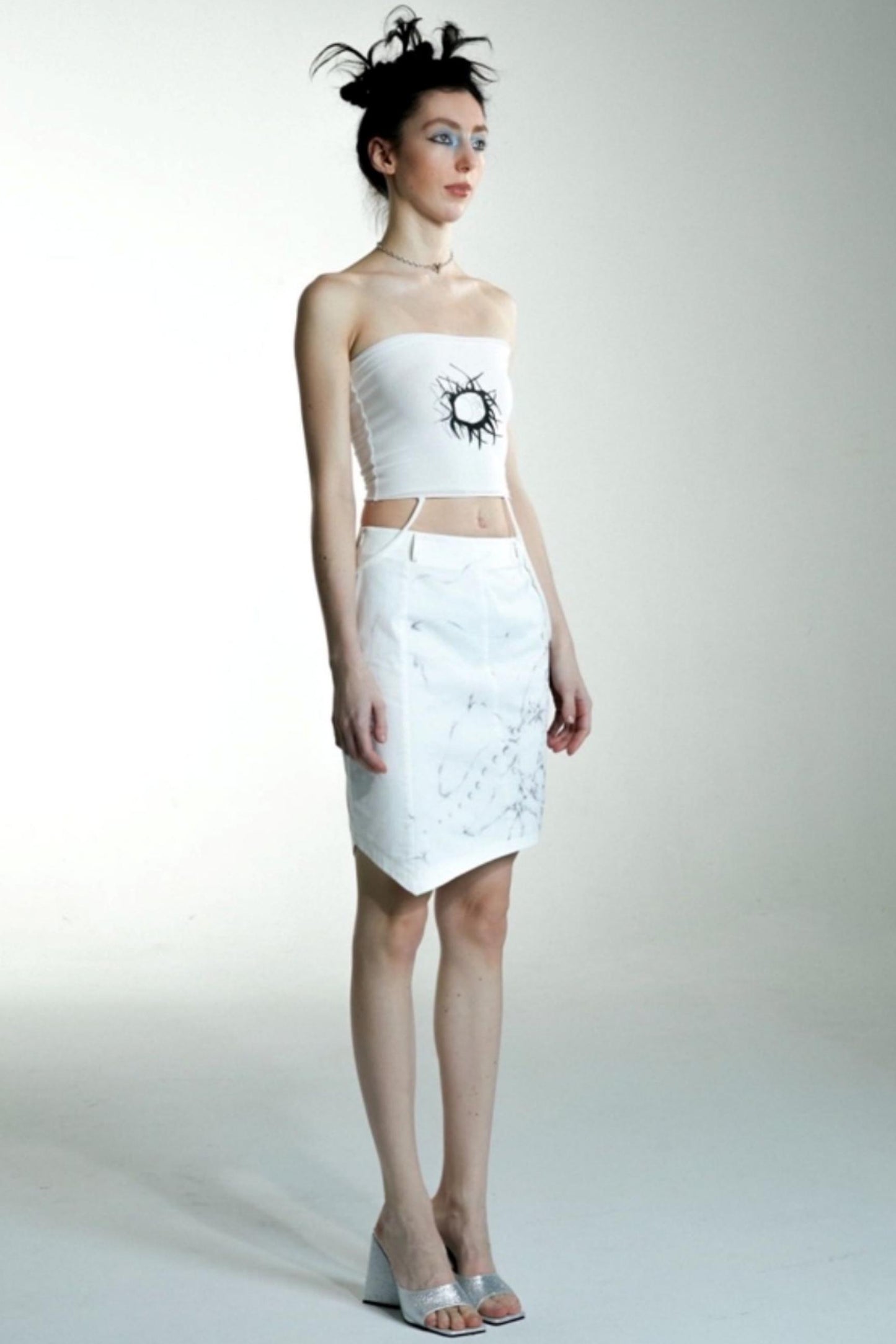 Handcrafted Asymmetrical Midi Skirt