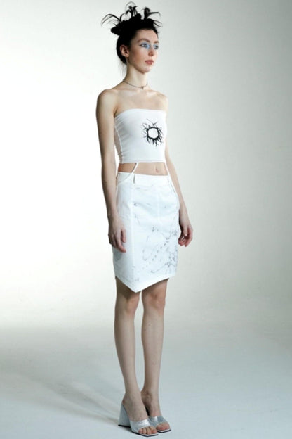 Handcrafted Asymmetrical Midi Skirt