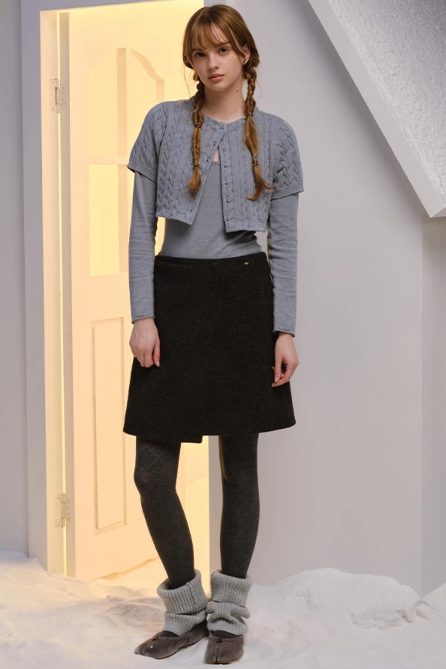 Twisted Pattern Cardigan Set