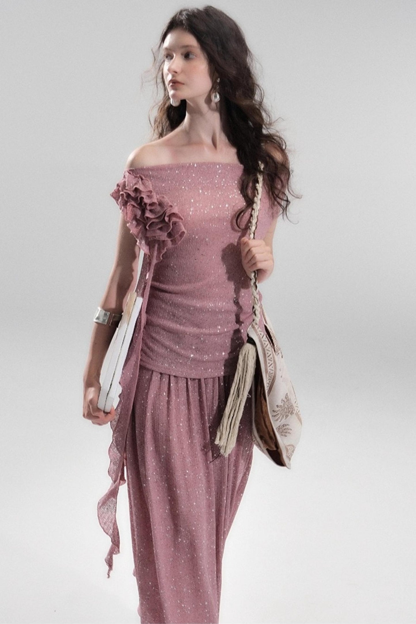 Stretch Knit Silver Top Set-Up