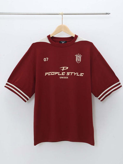 Retro Logo Embroidery Uniform T-Shirt