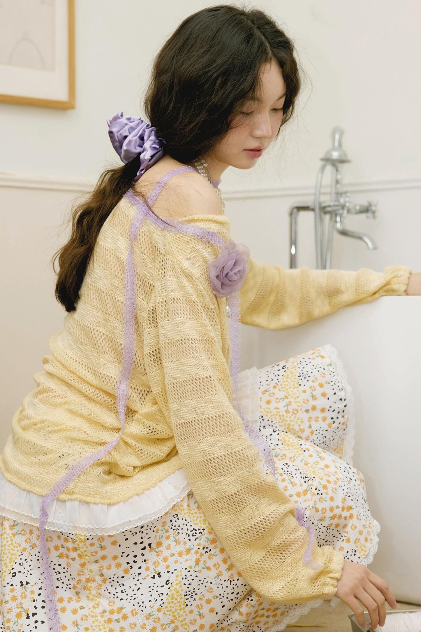 Yellow Knit Swing Top