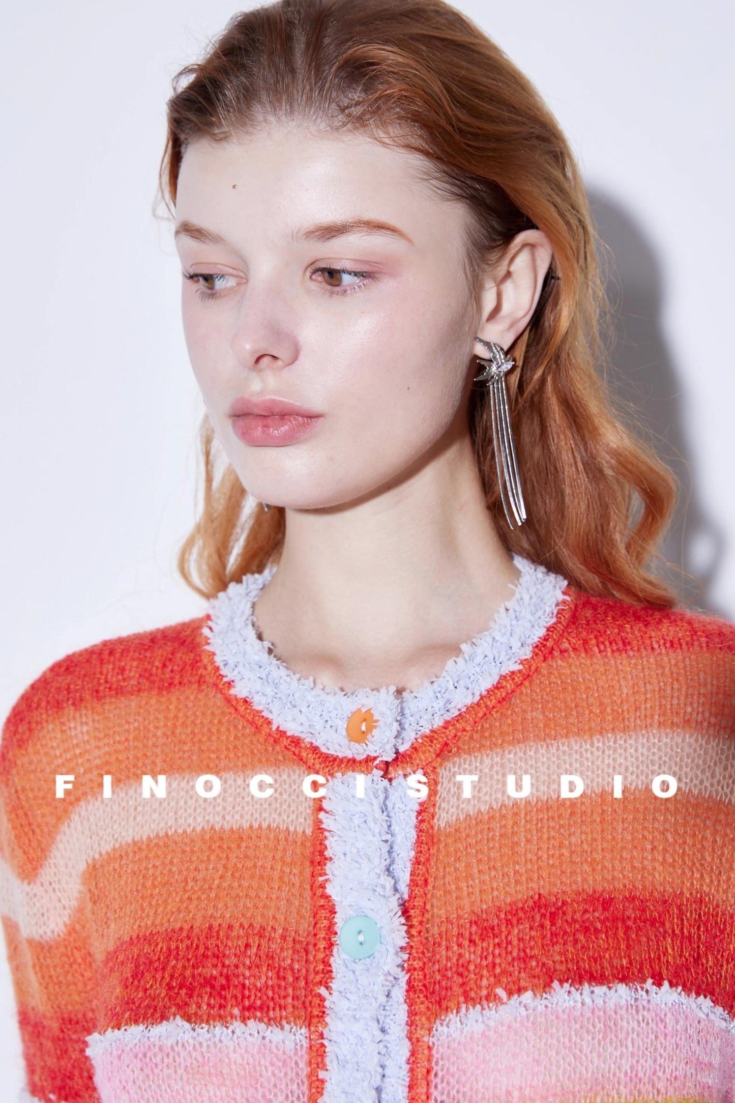 Sunset Rainbow Mohair Wool Cardigan