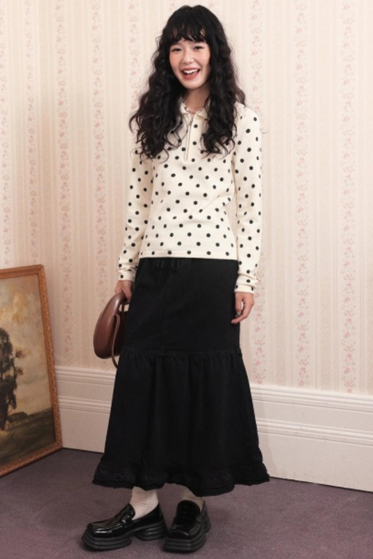 Dark Night Lace Denim Skirt