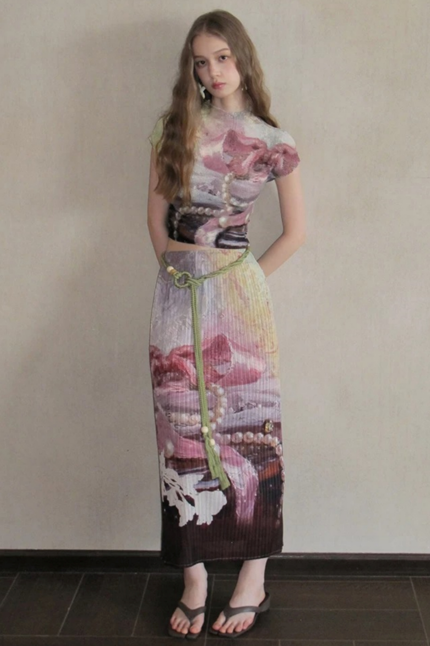 Monet's Pearl Pleated Top