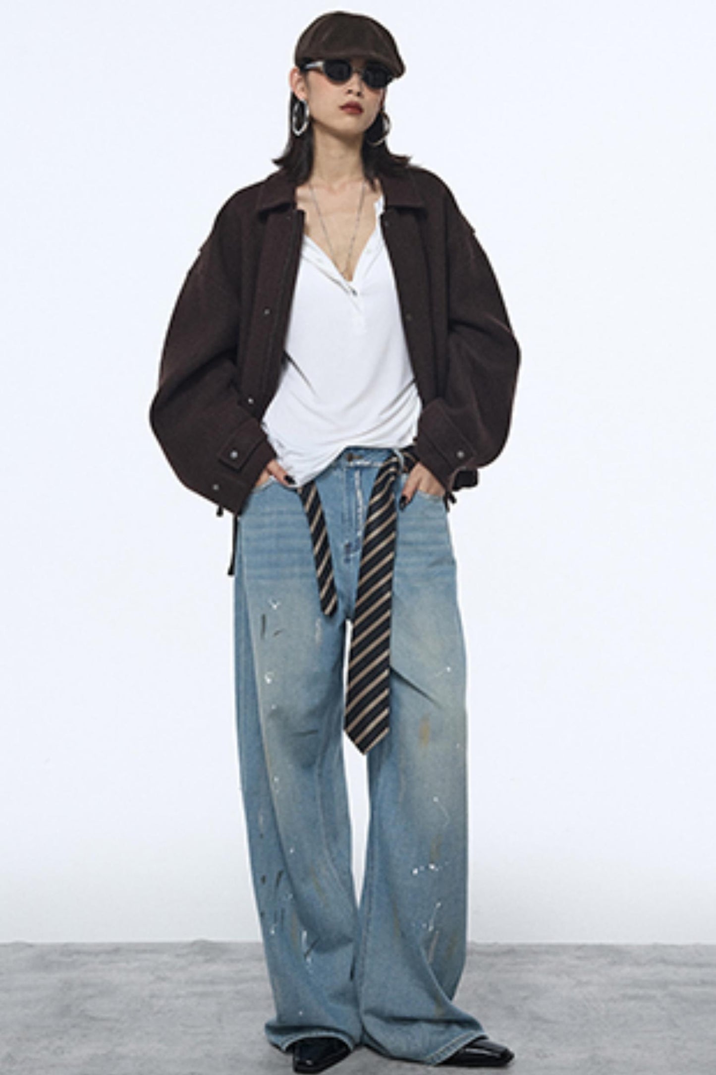 Splash-Ink Vintage Denim Pants