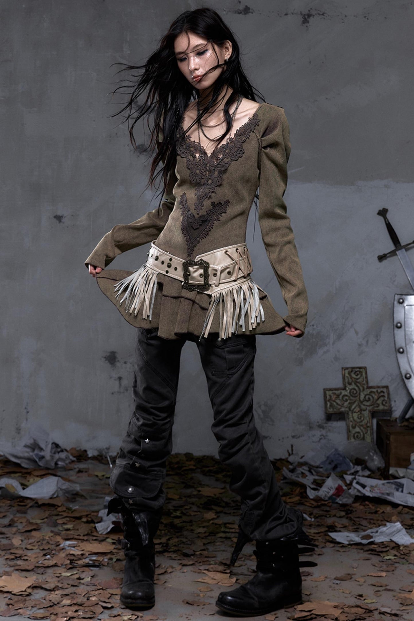 Palace Deep V-Neck Knitted Dress