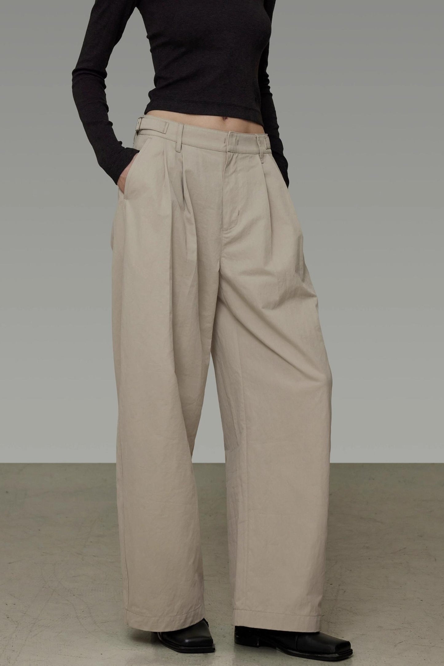 Autumn Drape Wide-Leg Pants