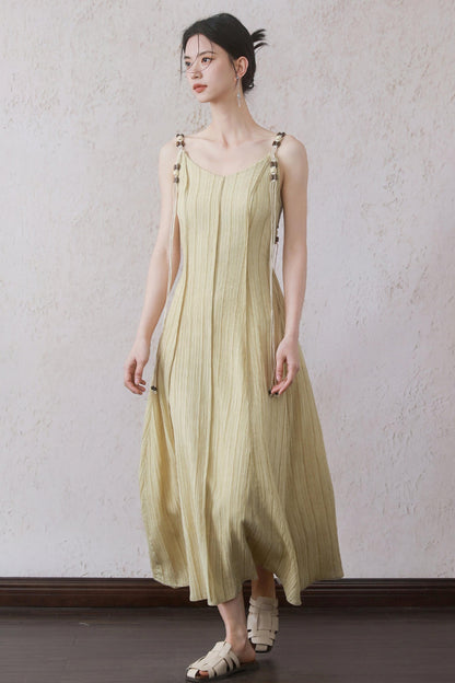 Summer Pleated Halter Dress