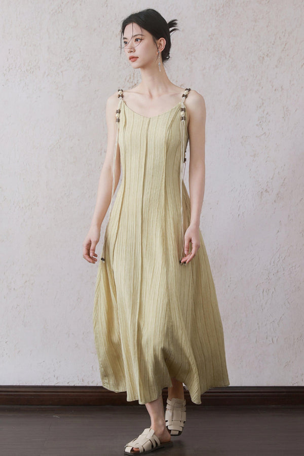 Summer Pleated Halter Dress