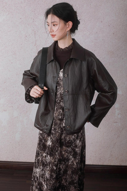 Caramel Coffee Leather Jacket