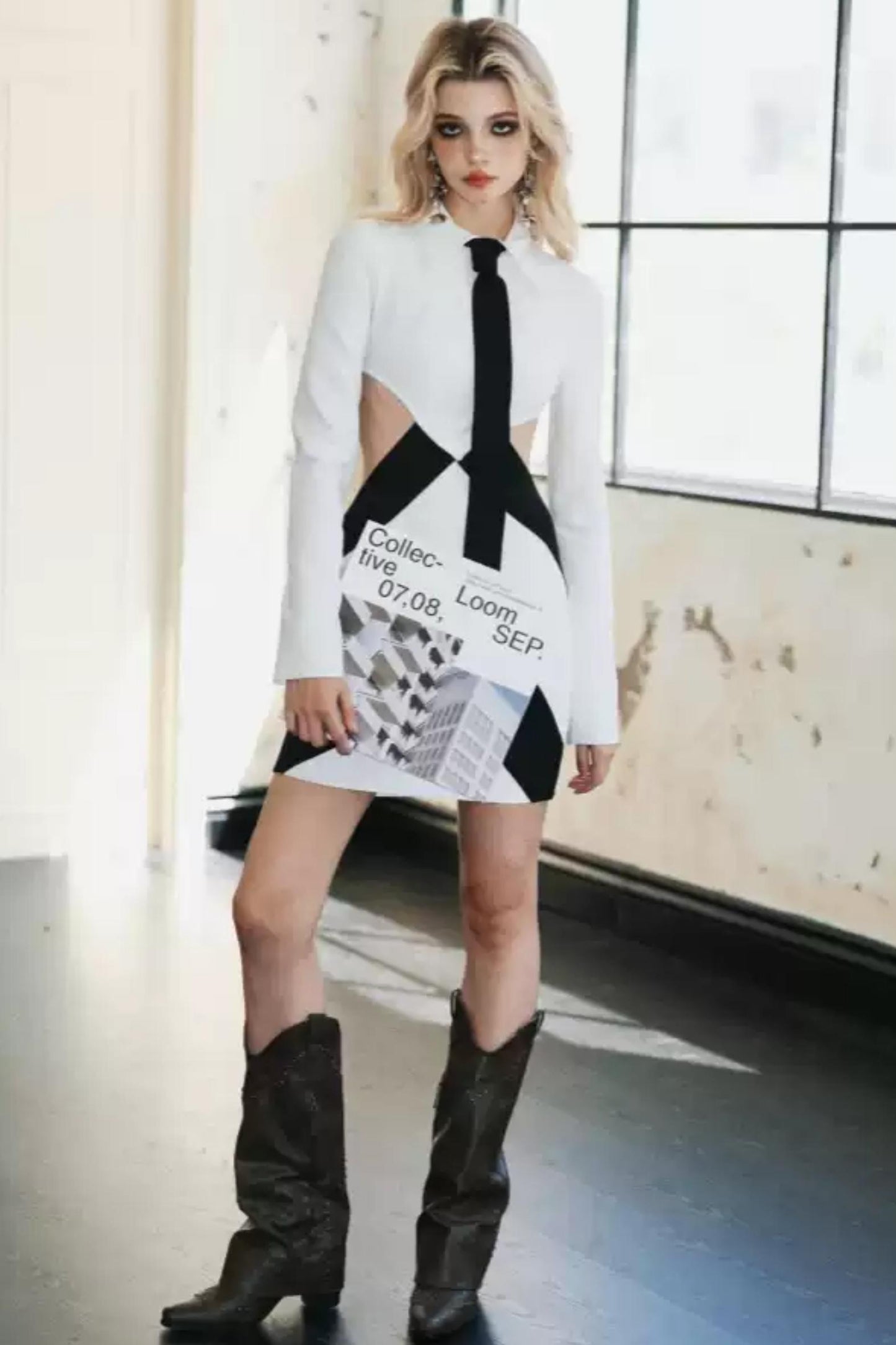 Urban Tie-Front Bodycon Dress