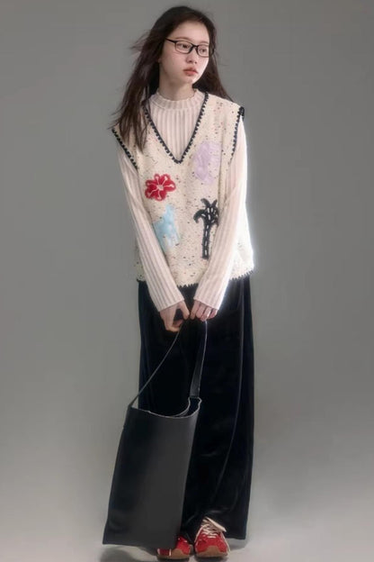 Swan Velvet Wide-Leg Pants