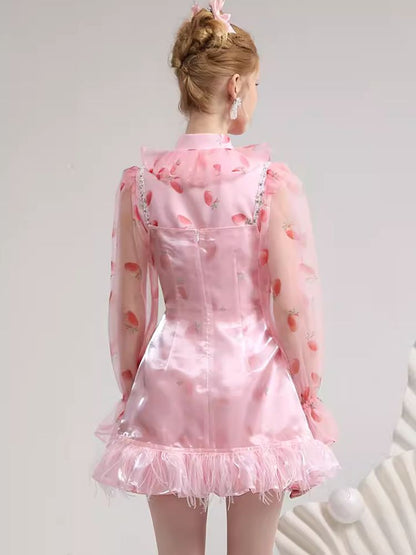 Sweet aging strawberry dress