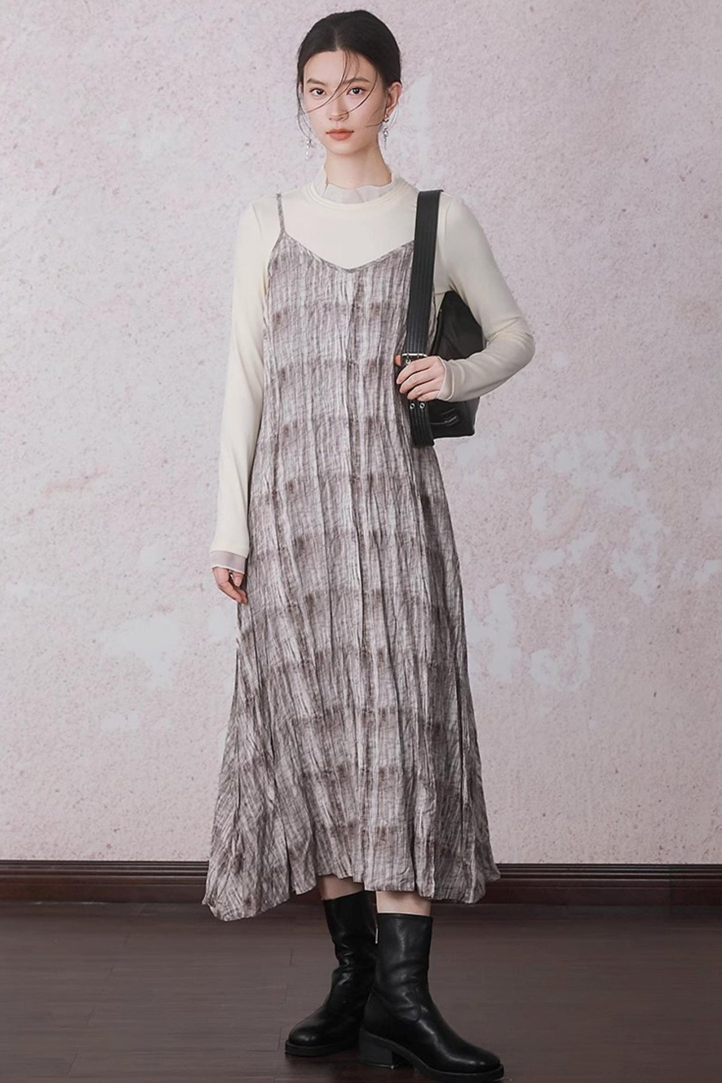 Velvet Tie-Dye Print A-Line Sundress