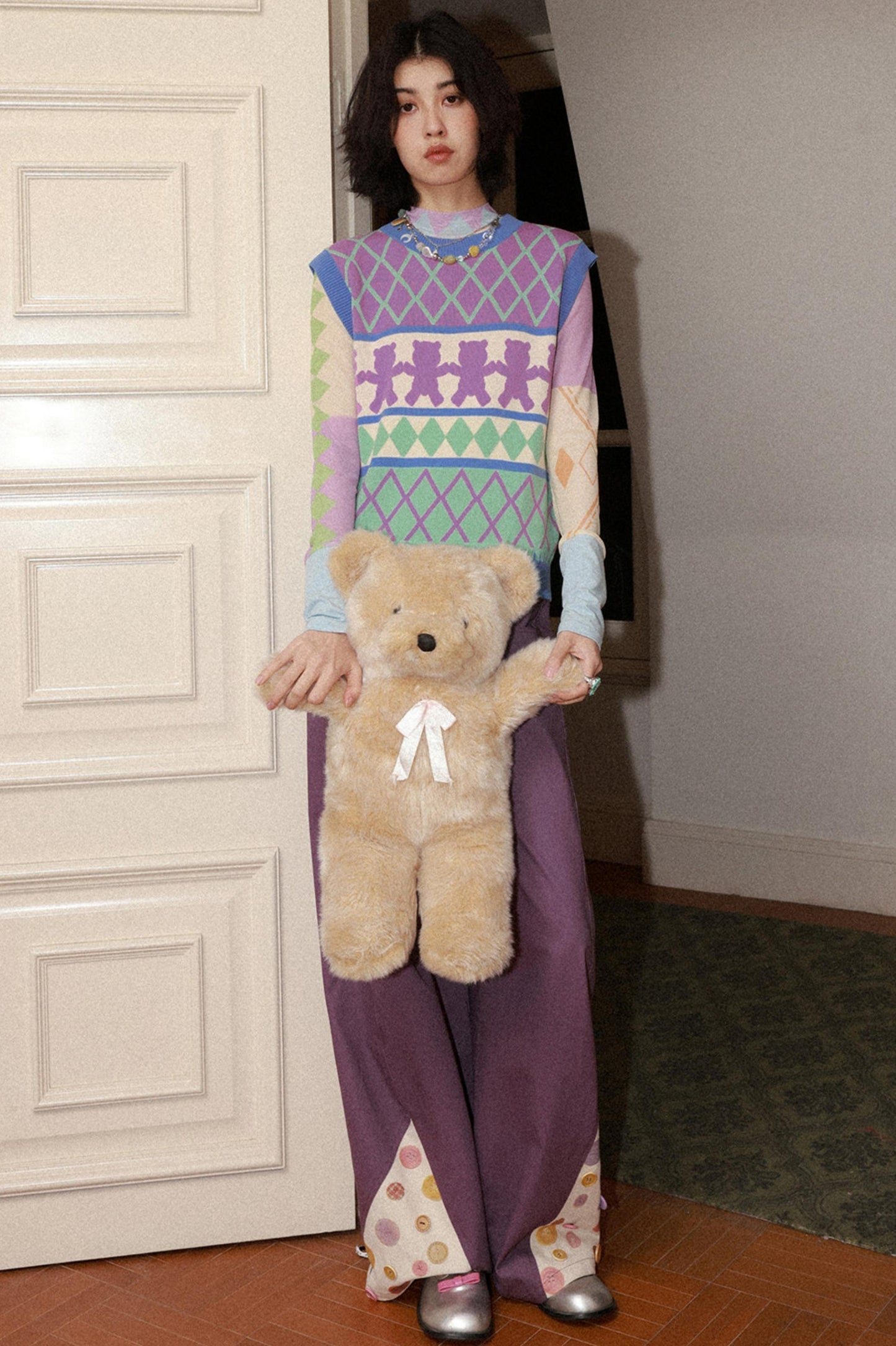 Retro Waffle Knit Vest