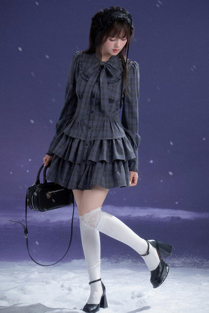 Twilight Plaid Gray Dress