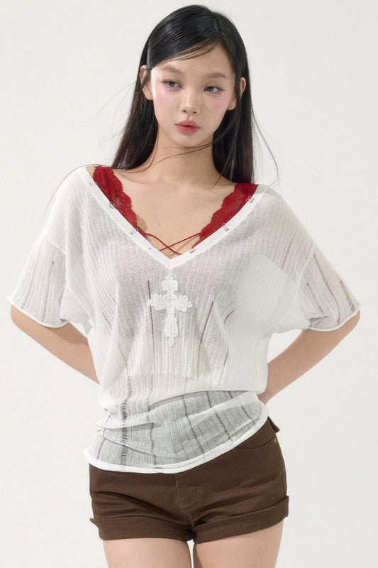 Batwing Sleeve Knit Top