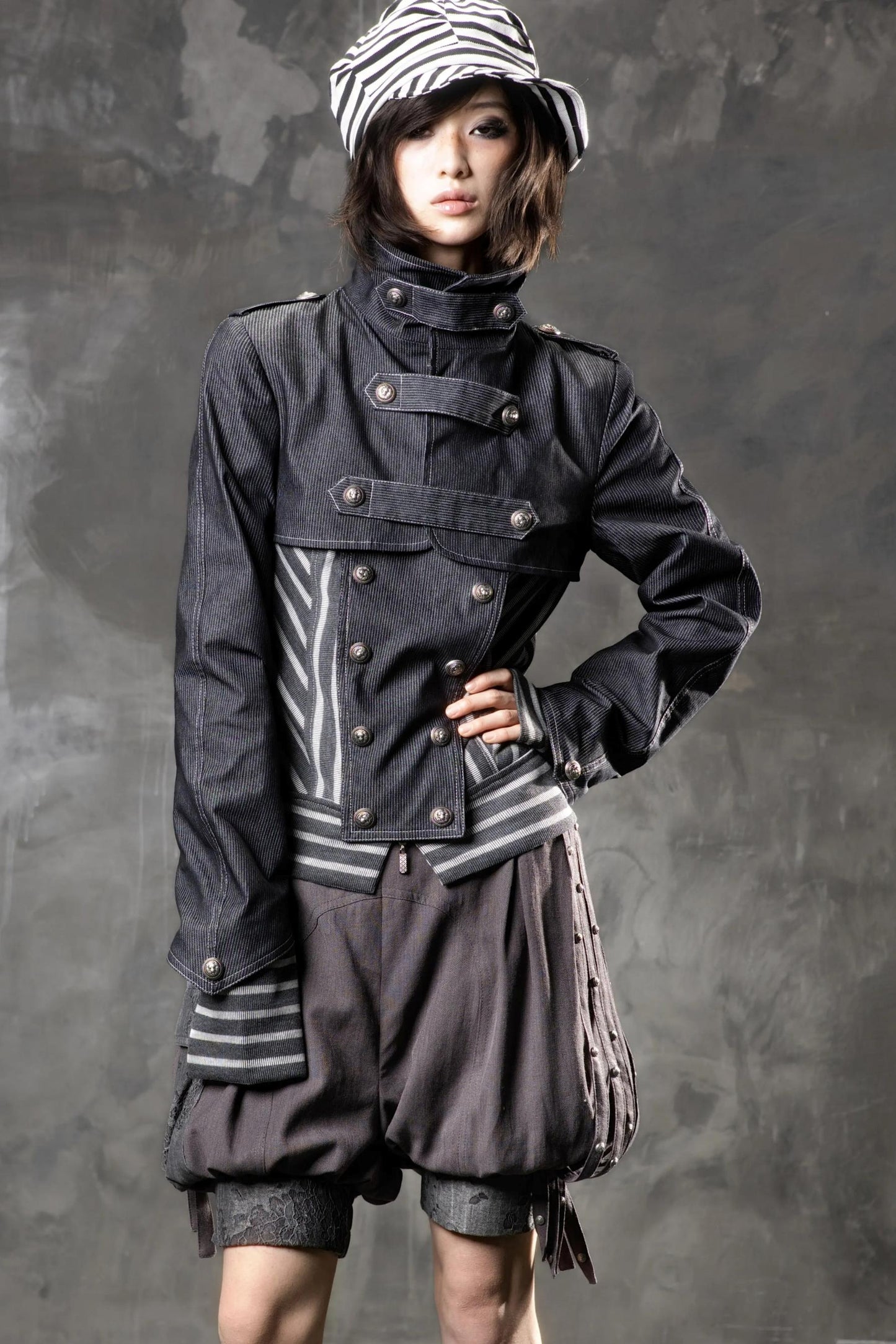 Denim Patchwork Striped Jacket