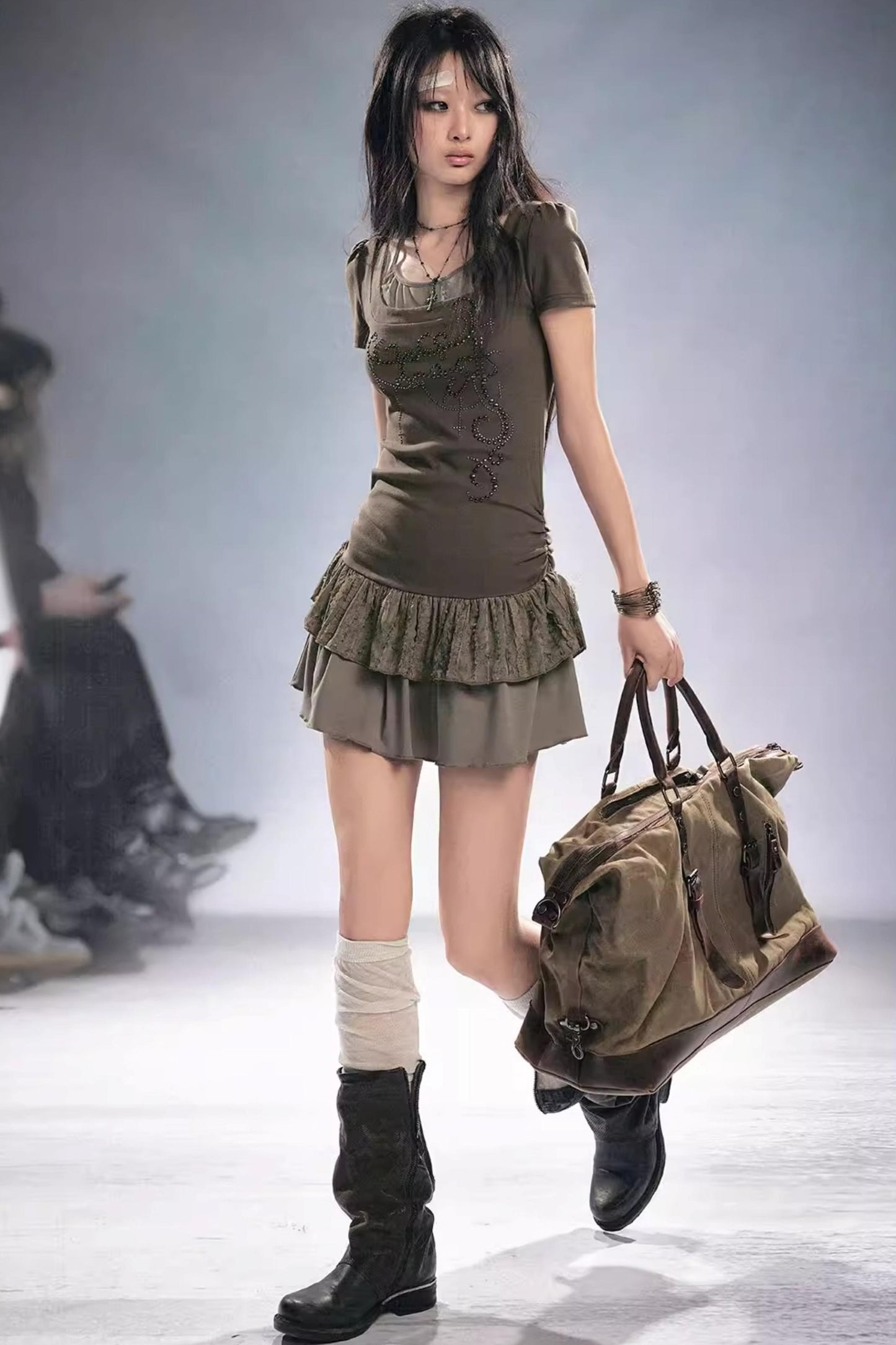 Dreamcore Spitzen-Patchwork-Kleid