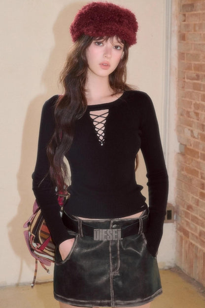 Sweet Strap Slim Knitwear