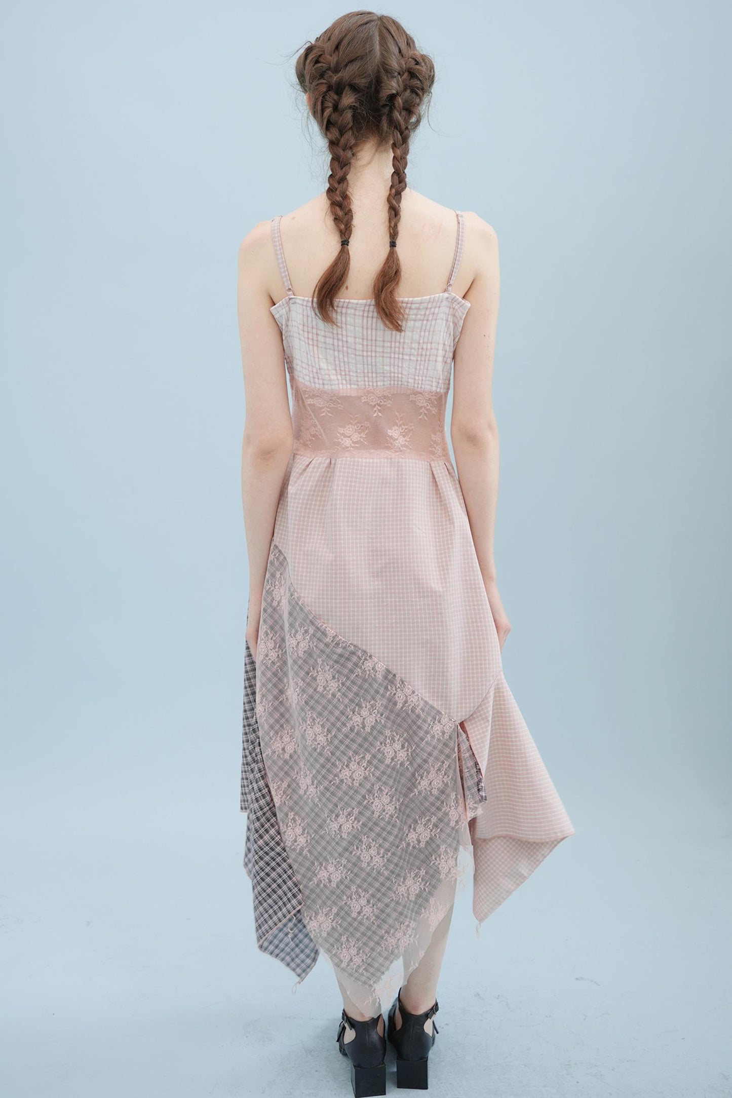 Pink Patchwork Camisole Dress