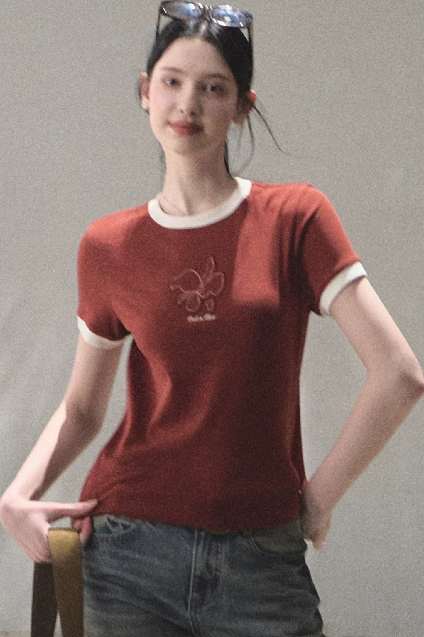 Color-Blocked Cotton Knit Top