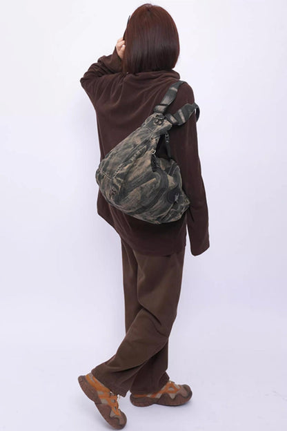 Vintage Denim Patchwork Bag