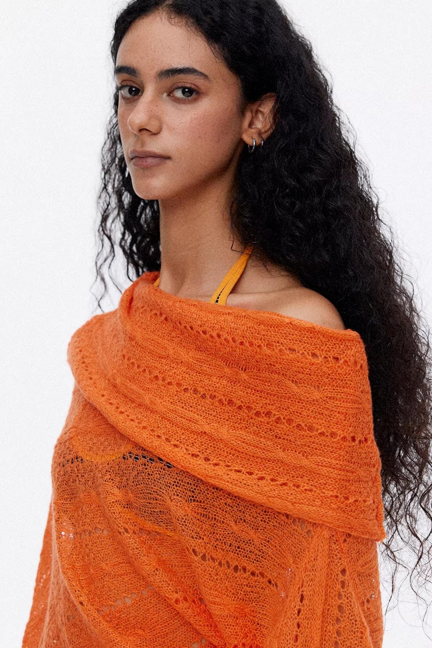 One-Shoulder Oversized Knit Blouse